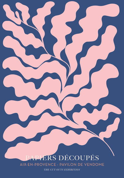 Fluid Form Pink Cut-Outs Art Poster – Abstract Shapes Fine Art Print