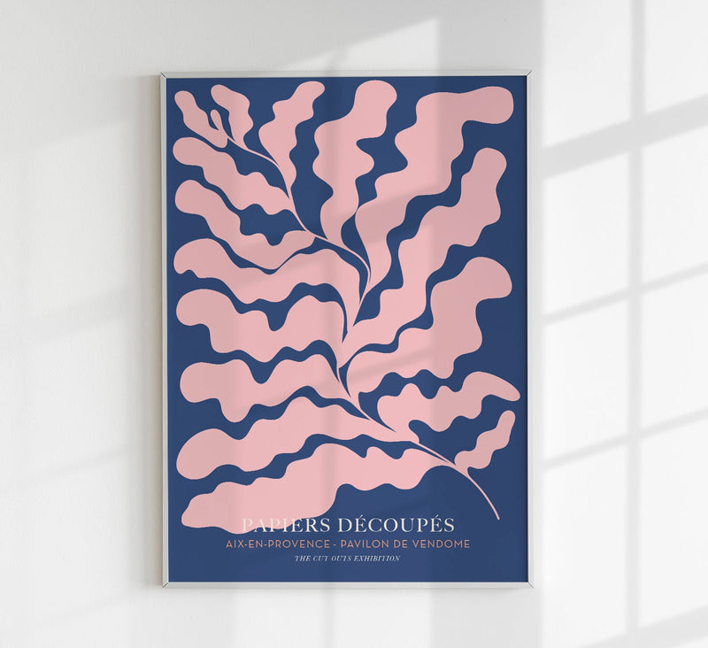 Fluid Form Pink Cut-Outs Art Poster – Abstract Shapes Fine Art Print — Patroa Studio