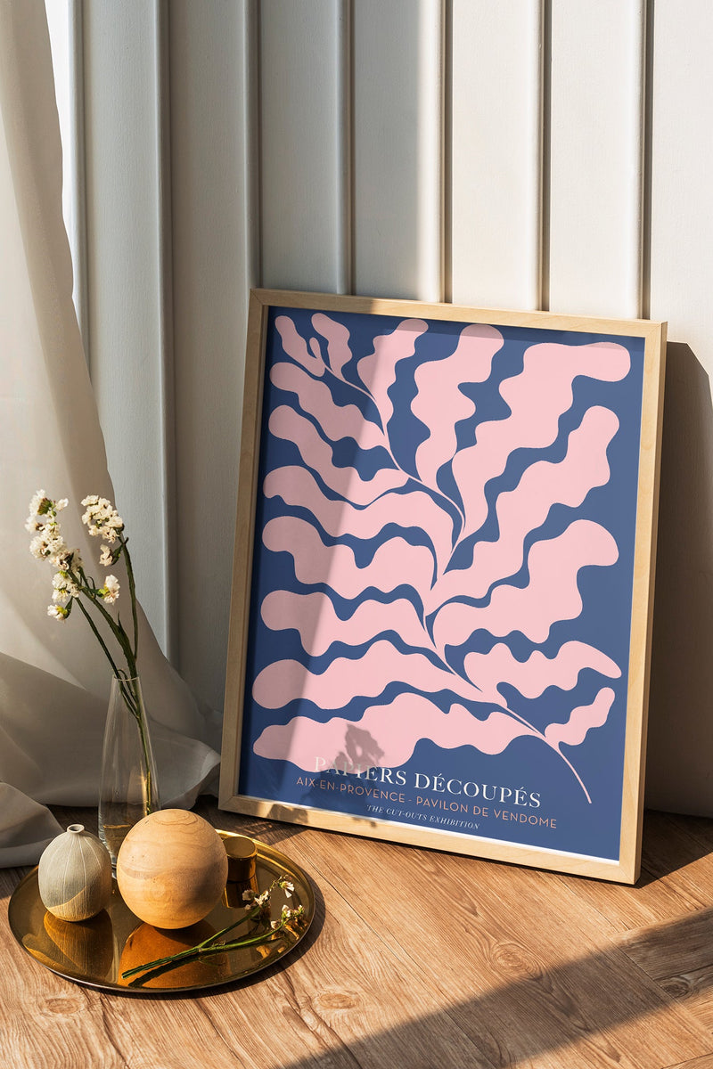Fluid Form Pink Cut-Outs Art Poster – Abstract Shapes Fine Art Print — Ansicht 2