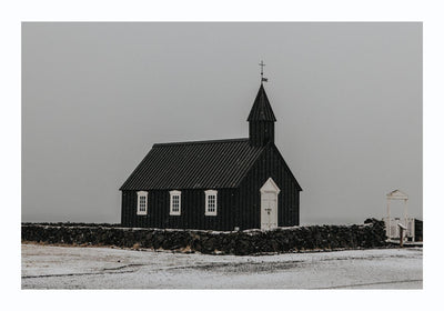 Winter in Iceland Poster – Black and White Macro Photography