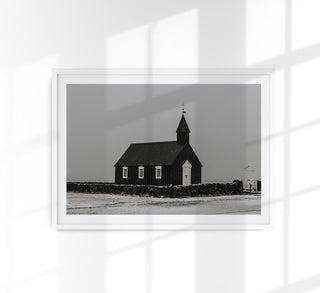 Winter in Iceland Poster – Black and White Macro Photography