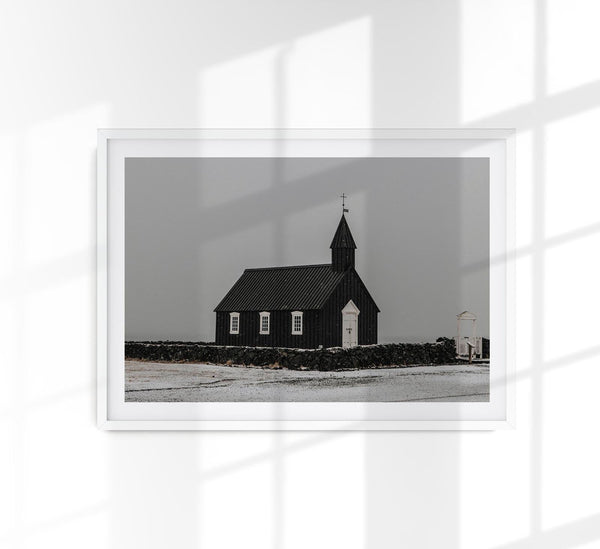 Winter in Iceland Poster – Black and White Macro Photography