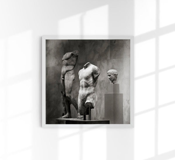Marble Torso of a Youth Poster – Schwarzweiß-Kunstdruck