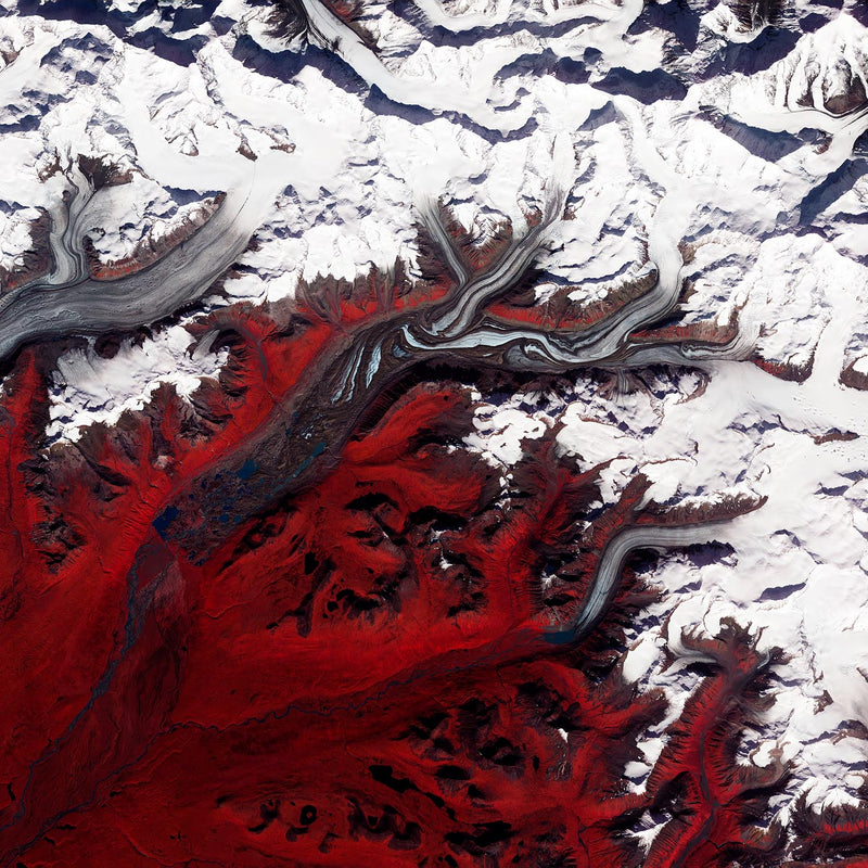 Glaciers Poster – Fotografie Rot-Weiß Quadrat — Ansicht 2