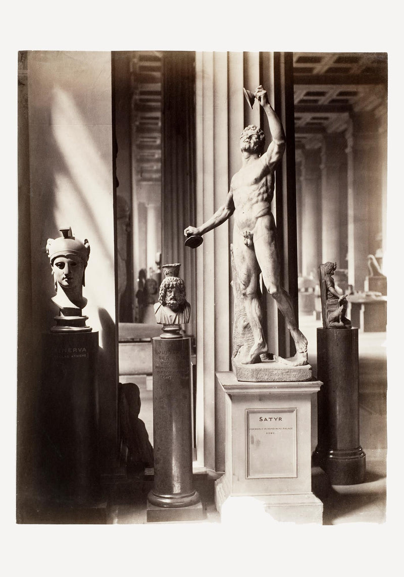 Naked Greek man sculpture, Satyr – Art print, Black and white — Ansicht 3