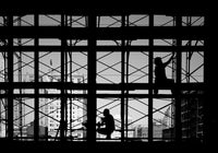 Restoration work on Reading Terminal – Schwarz-Weiß Fotografie von Carol M. Highsmith — Ansicht 3