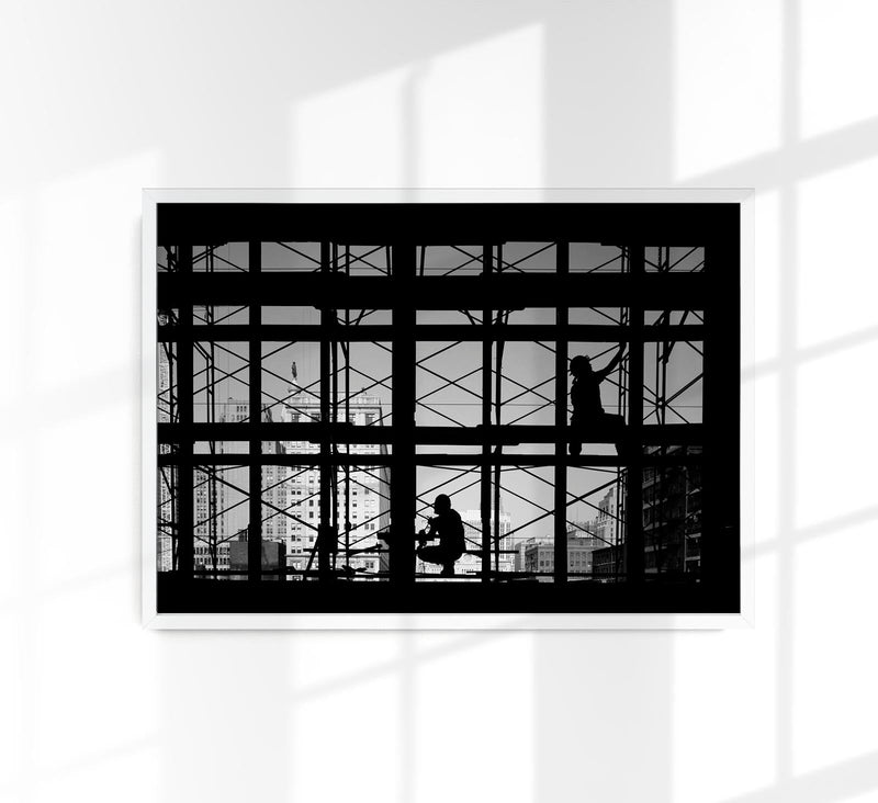 Restoration work on Reading Terminal – Schwarz-Weiß Fotografie von Carol M. Highsmith — Patroa Studio