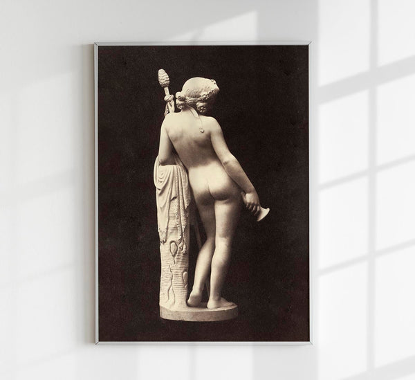 Erotische Vintage-Skulptur nackte Frau (1859) Kunstdruck