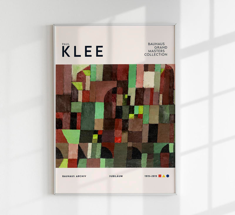 Paul Klee Red and Green Architecture Art Exhibition Poster – Bauhaus Fine Art Print UV-resistant — Patroa Studio