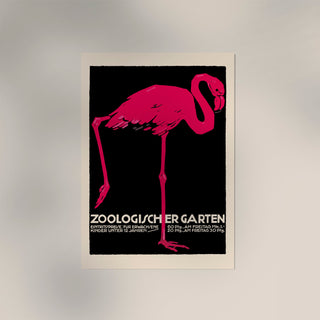 Zoological Garden Flamingo Poster | Handmade Art Print | Vintage Charm &amp; Colorful Joy