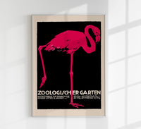 Zoological Garden Flamingo Poster – Handcrafted Art Print — Ansicht 1