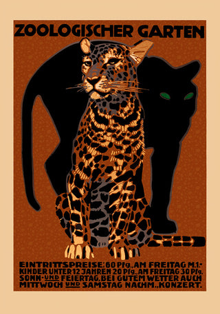 Zoologischer Garten Zoo Vintage Poster – Fine Art Print | UV-beständig | Ohne Rahmen