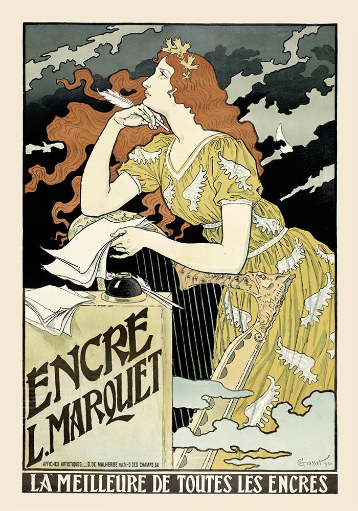 L. Marquet ink Ad Vintage Poster – Eugène Gasset Kunstdruck — Patroa Studio