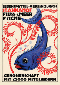 Fresh Fish & Seafood Austrian Ad Vintage Poster – Fine Art Print & Canvas — Ansicht 4