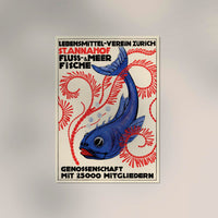 Fresh Fish & Seafood Austrian Ad Vintage Poster – Fine Art Print & Canvas — Ansicht 3