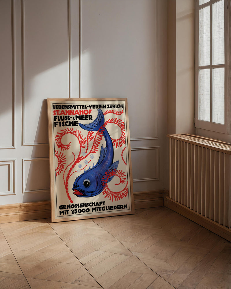 Fresh Fish & Seafood Austrian Ad Vintage Poster – Fine Art Print & Canvas — Ansicht 2