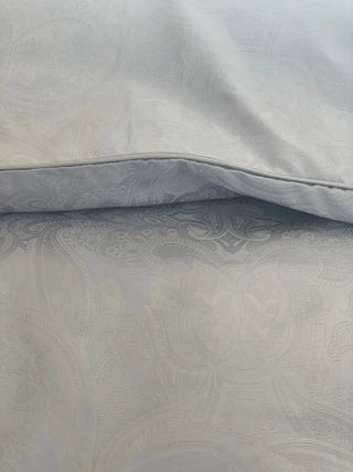 Damast Bettwäsche Set Paisley Silver – Luxus aus 100% Baumwolle | 700 TC | Elegant