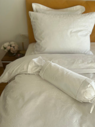 Damask Bedding Set Paisley White 100% Cotton 700 TC