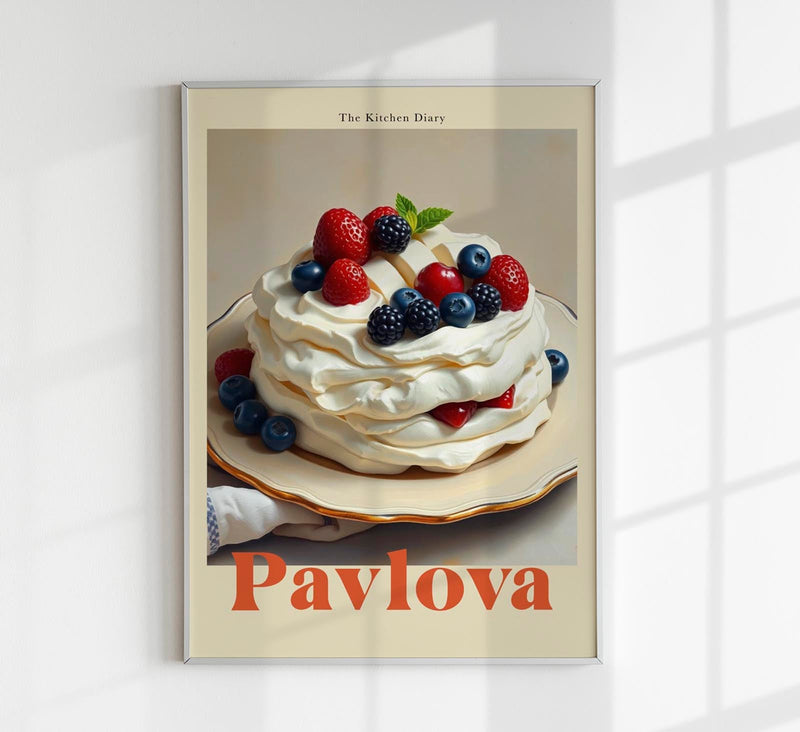 Pavlova Kitchen Diary Fine Art Poster – Kulinarik Wanddeko — Patroa Studio