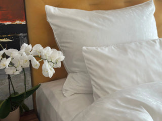 Damast go-green Bettwäsche Set Pearl White – Nachhaltig | Bügelleicht | Allergikerfreundlich