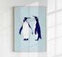 Penguins Blue Poster – Fine Art Wandbild | Stilvoll | Premium Canvas