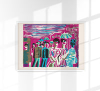 Kawakami Ginza Street Fine Art Poster – Sosaku Hanga Art Print — Ansicht 1