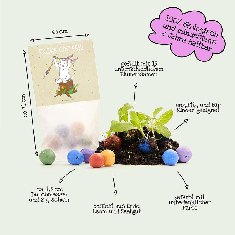 10x5 Flower Marbles in a Bag "Easter Bunny" - Wildflower Seeds — Ansicht 6