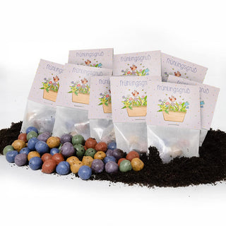 10x5 Blumenmurmeln im Tütchen "Frühlingsgruß"