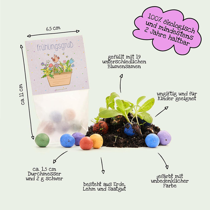 10x5 Flower Marbles in a Sachet Spring Greetings – Wildflower Seeds — Ansicht 6