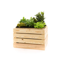 Pflanzkiste mit Juteeinsatz – Unbehandeltes Holz, 50×40×30 cm — Ansicht 1