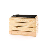 Pflanzkiste mit Juteeinsatz – Unbehandeltes Holz, 50×40×30 cm — Ansicht 2