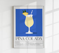 Pina Colada Drink Art Poster Fine Art Canvas Cocktail-Kunstdruck — Ansicht 1