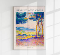 Cross Pinien am Ufer – Fine Art Poster Pointillismus — Ansicht 1