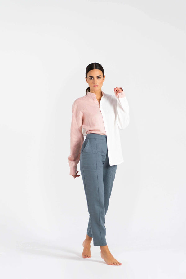 HACOYL HACOY Linen Dual Shirt – zweifarbig, 100 % Leinen