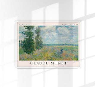 Poppy Fields near Argenteuil Fine Art Print nach Claude Monet mit leuchtenden Mohnblumen, impressionistischer Pinselstruktur und seidenmatter Struktur für lebendige Interiors
