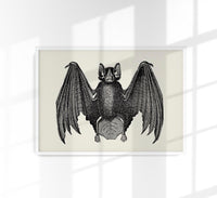 Antique Bat Poster – Vintage Illustration Fine Art Print or Canvas — Ansicht 1