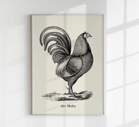 Antique Red Rooster Poster - Vintage Illustration Fine Art Print — Ansicht 1