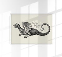 Antique Flying Dragon Vintage Myth Poster | Fine Art & Canvas | Patroa Studio — Ansicht 1