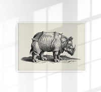 Antique Rhino Poster – Vintage Illustration Fine Art Print — Ansicht 1