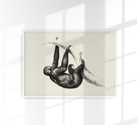 Antique Sloth Poster – Vintage Illustration Fine Art Print | Canvas Option — Ansicht 1