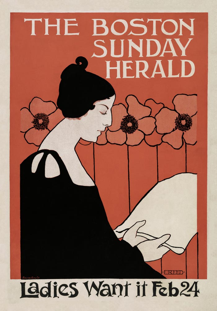 The Boston Sunday Herald Poster – Ethel Reed Vintage Print — Ansicht 3