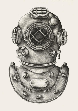 Diving Suit Antique Print