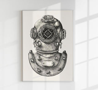 Diving Suit Antique Print