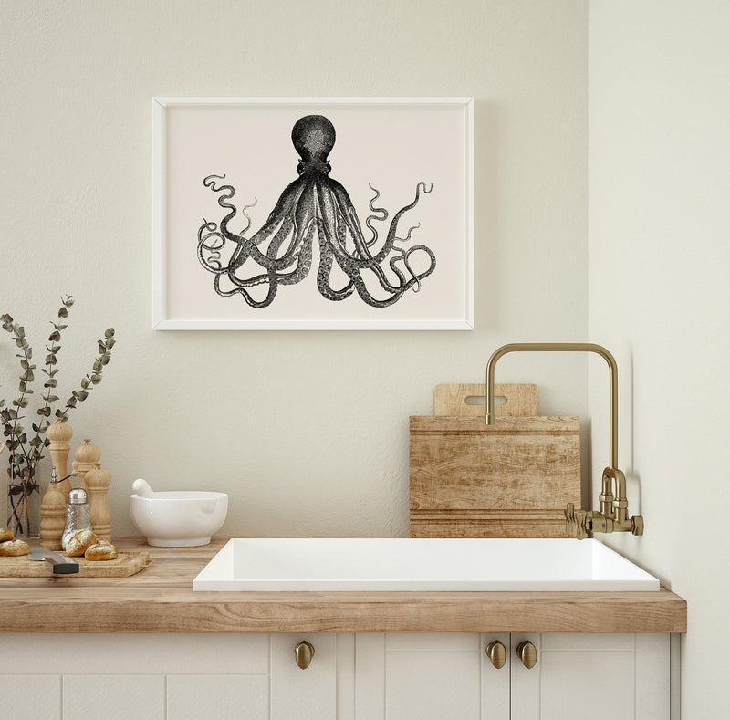Octopus Antique Print - Historical Marine Illustration Fine Art Poster — Ansicht 2