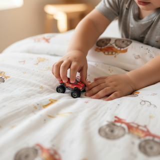 Kinderbettwäsche „Monstertrucks“ – Musselin oder Satin | OEKO‑Tex | Handgefertigt