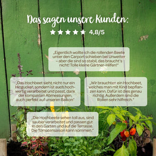 Rolling raised bed made of onion sieves