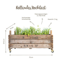 Rollendes Hochbeet aus Zwiebelsieben – Upcycling, 100 l, mobil auf Rollen — Ansicht 4