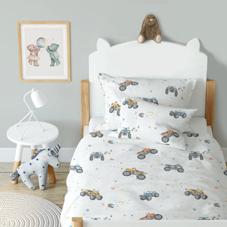 Kinderbettwäsche „Quads“ – OEKO‑Tex Baumwolle | Musselin/Satin | Handgefertigt