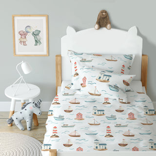 Leslis Kinderbettwäsche „Am Meer“ – Satin | Musselin | OEKO‑TEX