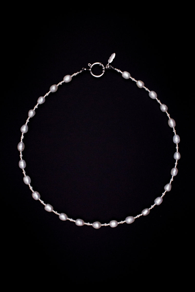 Rosali Pearl Necklace – Miyuki & Freshwater Pearls | Handmade | Silver Clasp — Ansicht 2